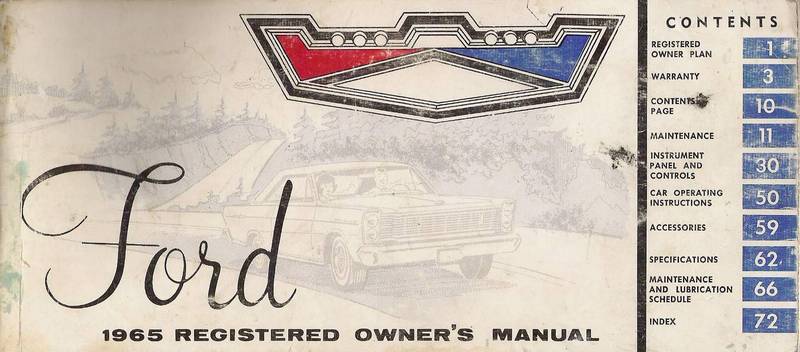 1965 Ford Owners Manual